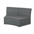 10 Piece Outdoor Sectional Half Round Patio Rattan Sofa Set, Pe Wicker Conversation Furniture Set Combination, Light Gray Yes Complete Patio Set Light Gray Water Resistant Frame Water Resistant