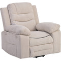 Massage Recliner,Power Lift Chair For Elderly With Adjustable Massage And Heating Function,Recliner Chair With Infinite Position And Side Pocket For Living Room ,Beige Beige Foam Linen