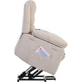 Massage Recliner,Power Lift Chair For Elderly With Adjustable Massage And Heating Function,Recliner Chair With Infinite Position And Side Pocket For Living Room ,Beige Beige Foam Linen