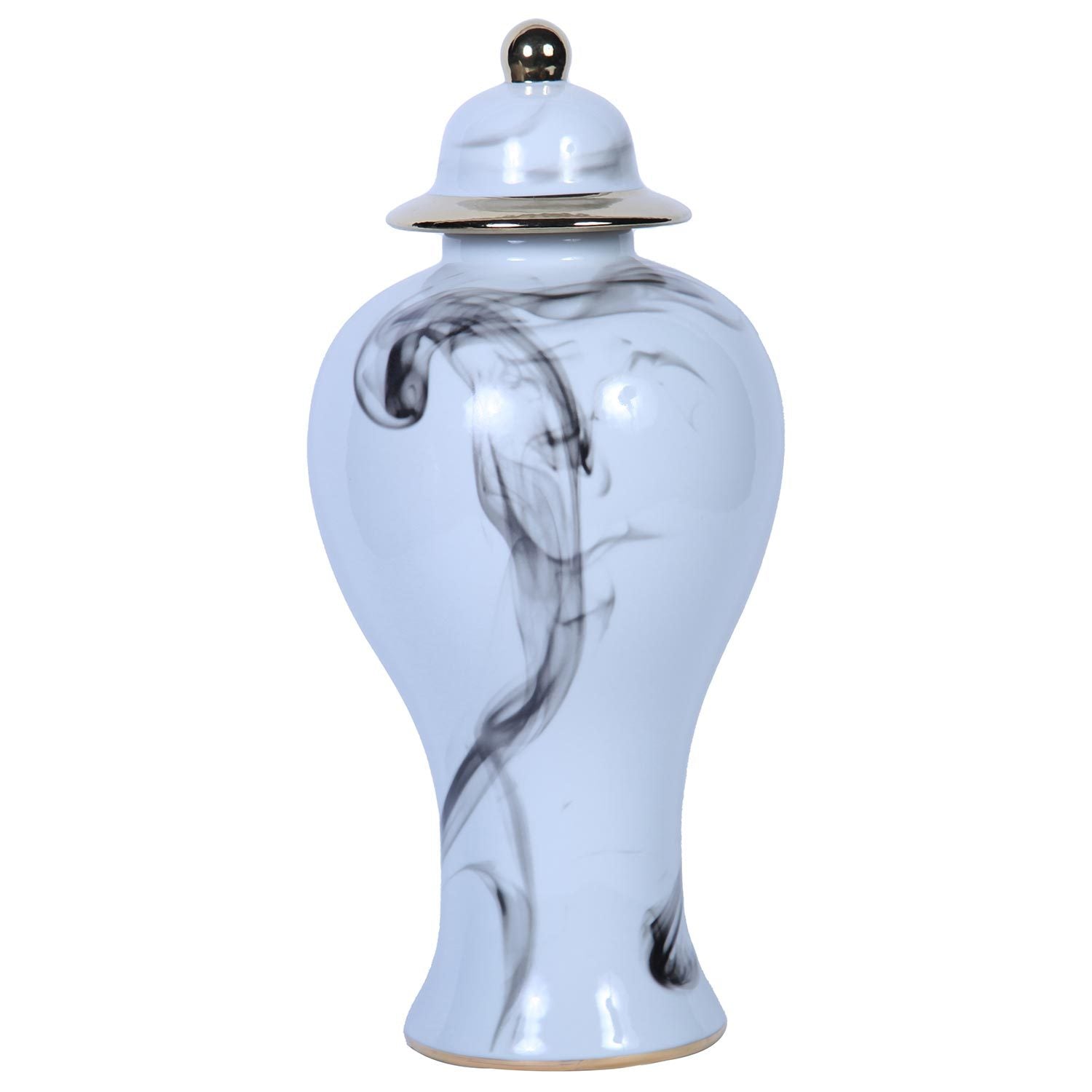 Marble Ceramic Decorative Jar With Removable Lid Marble Ceramic