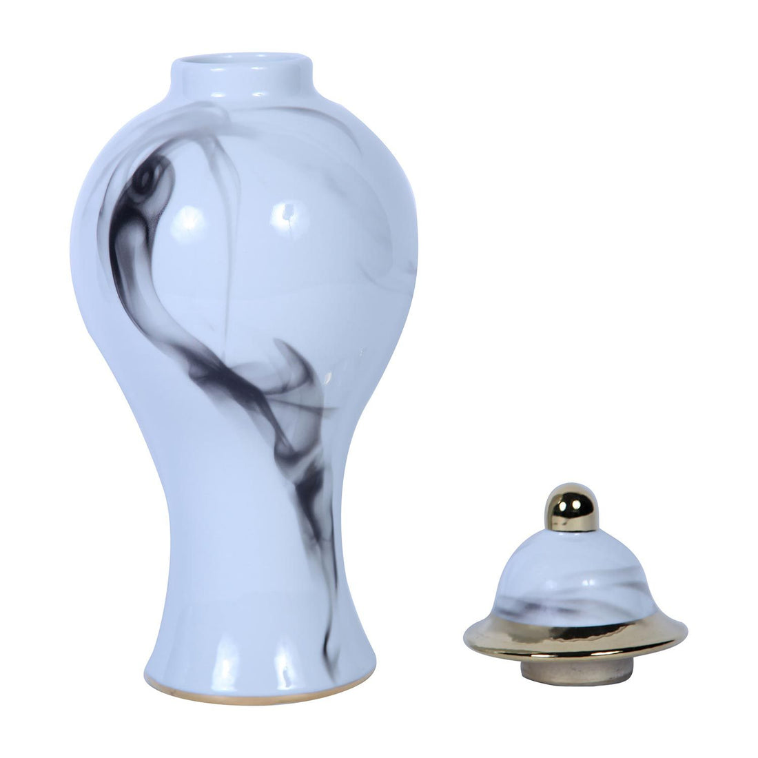 Marble Ceramic Decorative Jar With Removable Lid Marble Ceramic