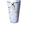 White Ceramic Vase With Gold Organic Accent Design Elegant And Versatile Home Decor White Ceramic