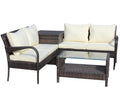 4 Piece Patio Sectional Wicker Rattan Outdoor Furniture Sofa Set With Storage Box Brown Brown Iron