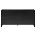 Accent Storage Cabinet Sideboard Wooden Cabinet With Metal Handles For Hallway, Entryway, Living Room Black Solid Wood Mdf