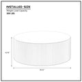 Contemporary Round Coffee Table With Handcrafted Relief, 35.43Inch, Whtie White Minimalist,Modern Mdf