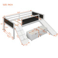 Twin Size Loft Bed Wood Bed With Two Storage Boxes White Old Sku: Lp000075Aak White Solid Wood