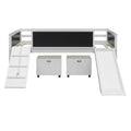 Twin Size Loft Bed Wood Bed With Two Storage Boxes White Old Sku: Lp000075Aak White Solid Wood