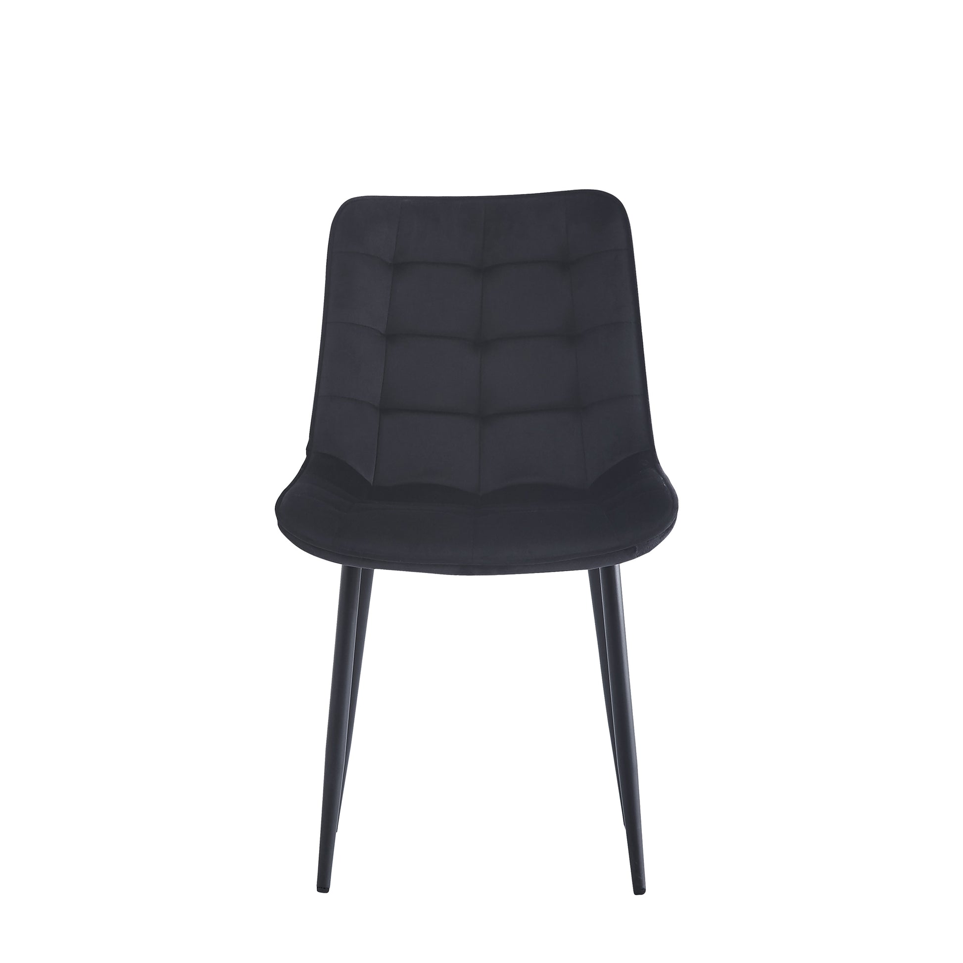 Dining Chair 2Pcs Black Modern Style Technology Suitable For Restaurants, Cafes, Taverns, Offices, Living Rooms, Reception Rooms.Simple Structure, Easy Installation. Black Velvet