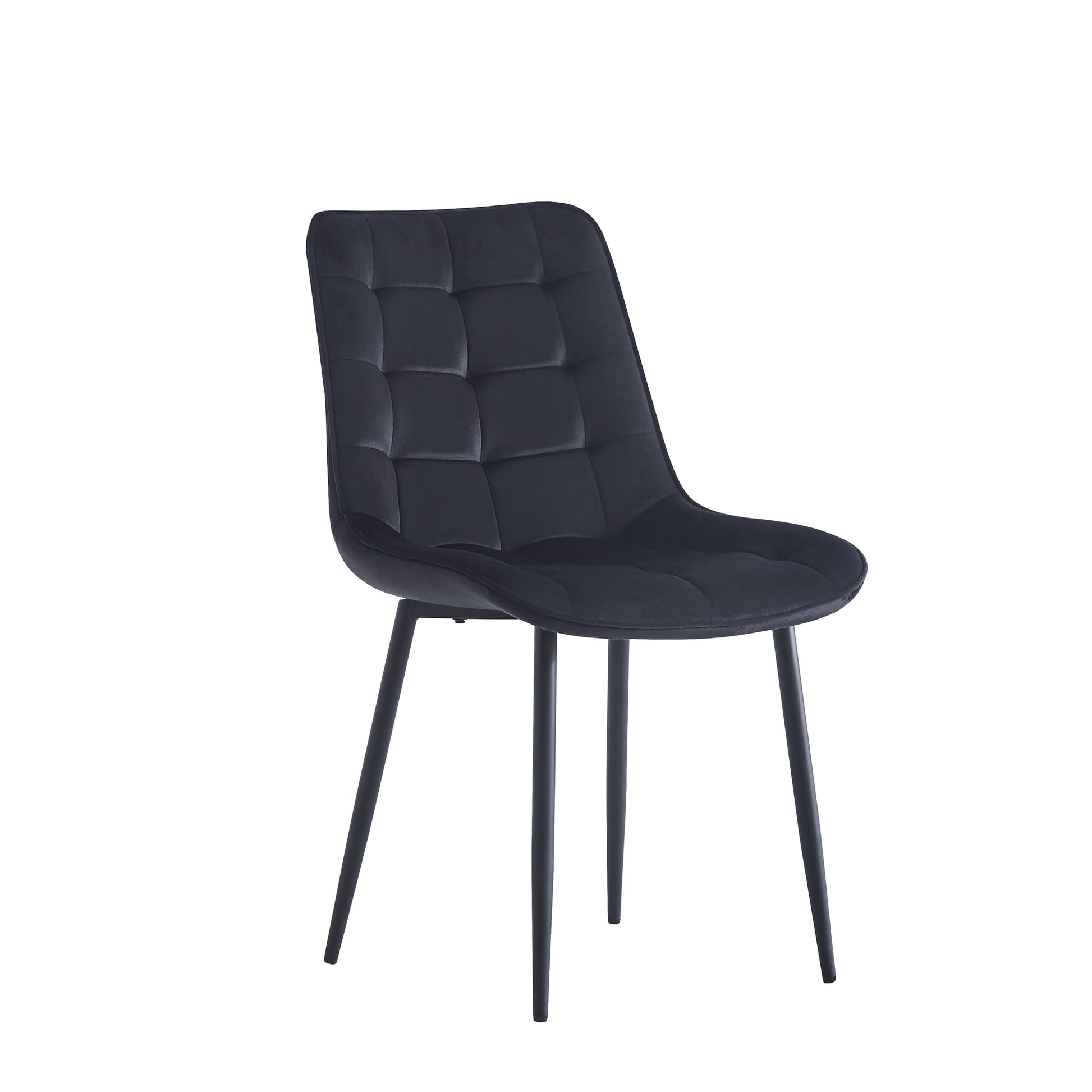 Dining Chair 2Pcs Black Modern Style Technology Suitable For Restaurants, Cafes, Taverns, Offices, Living Rooms, Reception Rooms.Simple Structure, Easy Installation. Black Velvet