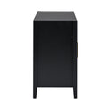 Accent Storage Cabinet Sideboard Wooden Cabinet With Metal Handles For Hallway, Entryway, Living Room Black Solid Wood Mdf