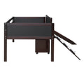 Twin Size Loft Bed Wood Bed With Two Storage Boxes Espresso Old Sku: Lp000075Aap Espresso Solid Wood