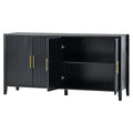 Accent Storage Cabinet Sideboard Wooden Cabinet With Metal Handles For Hallway, Entryway, Living Room Black Solid Wood Mdf