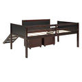 Twin Size Loft Bed Wood Bed With Two Storage Boxes Espresso Old Sku: Lp000075Aap Espresso Solid Wood