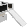 Twin Size Loft Bed Wood Bed With Two Storage Boxes White Old Sku: Lp000075Aak White Solid Wood