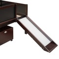 Twin Size Loft Bed Wood Bed With Two Storage Boxes Espresso Old Sku: Lp000075Aap Espresso Solid Wood