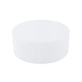 Contemporary Round Coffee Table With Handcrafted Relief, 35.43Inch, Whtie White Minimalist,Modern Mdf