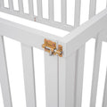 Twin Size Wood Floor Bed Frame With Fence And Door, White Old Sku :Wf289661Aak Twin White Solid Wood