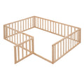 Full Size Wood Daybed Frame With Fence, Natural Old Sku:Wf289662Aam Natural Solid Wood