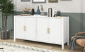 Accent Storage Cabinet Sideboard Wooden Cabinet With Metal Handles For Hallway, Entryway, Living Room White Solid Wood Mdf