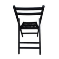 Furniture Slatted Wood Folding Special Event Chair Black, Set Of 4, Folding Chair, Foldable Style Black Solid Wood