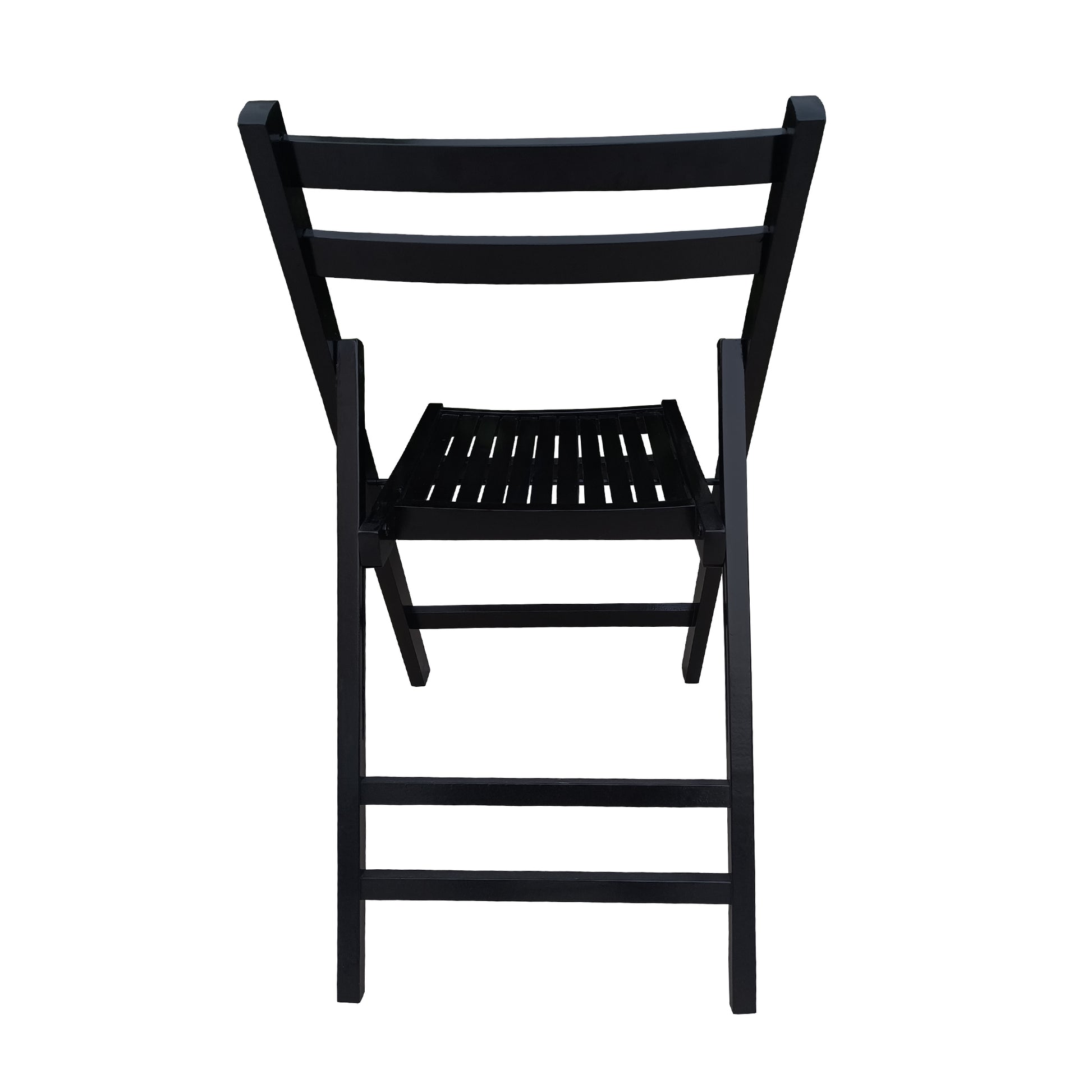 Furniture Slatted Wood Folding Special Event Chair Black, Set Of 4, Folding Chair, Foldable Style Black Solid Wood