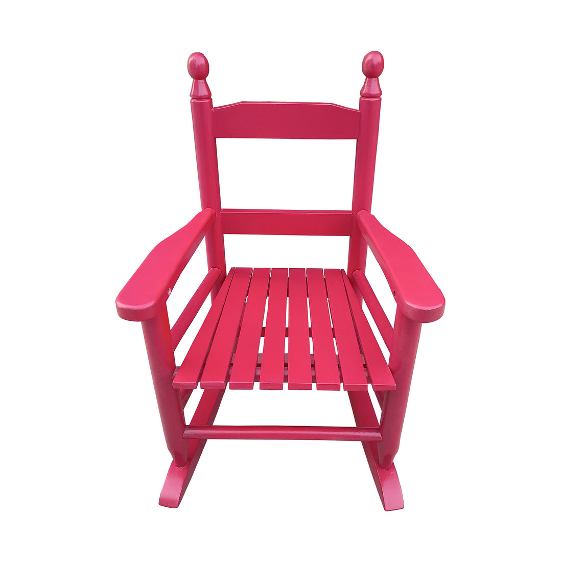 Children'S Rocking Rose Red Chair Indoor Or Outdoor Suitable For Kids Durable Rose Red Solid Wood