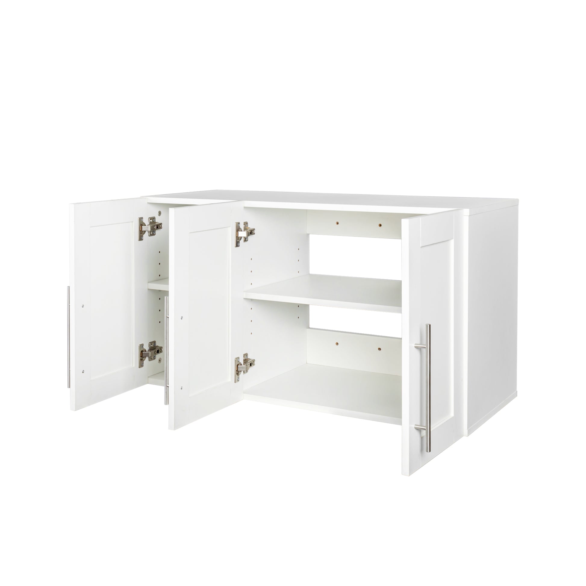 Stackable Wall Mounted Storage Cabinet, 15.75 "D X 35.43" W X 19.69 "H, White White Mdf