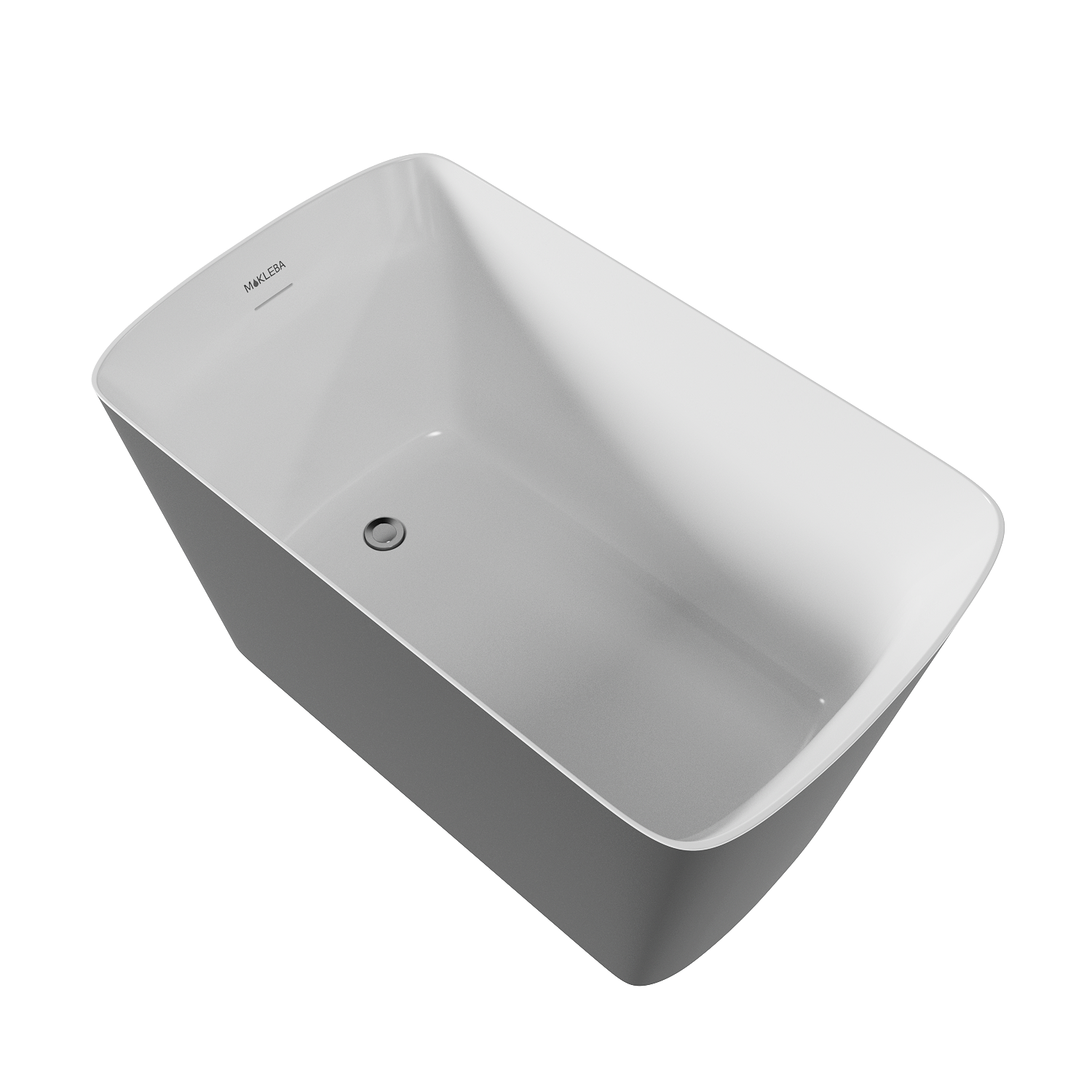 47" 100% Acrylic Freestanding Bathtub,Contemporary Soaking Tub,Matte Gray Bathtub Gray Acrylic