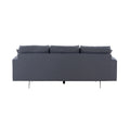 Modern Grey Three Seat Sofa With Thick Sponge And Two Pillows, 87.40Inch Dark Gray Fabric