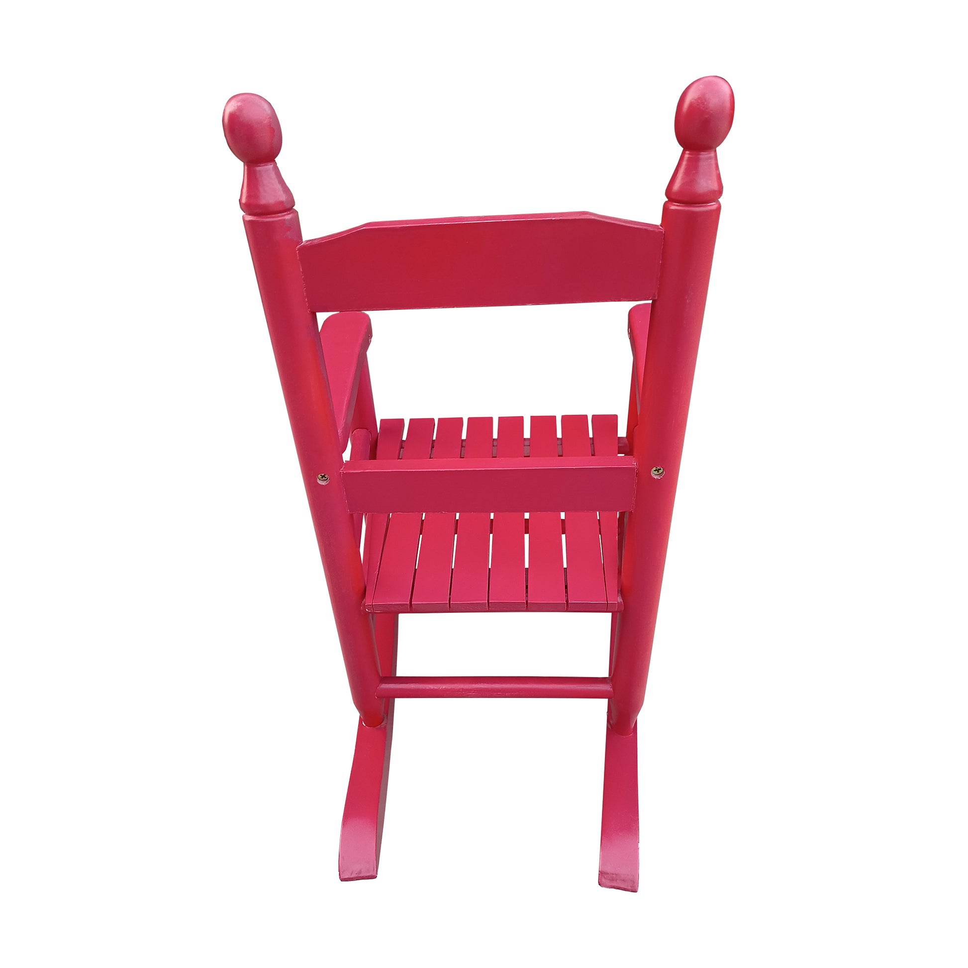 Children'S Rocking Rose Red Chair Indoor Or Outdoor Suitable For Kids Durable Rose Red Solid Wood