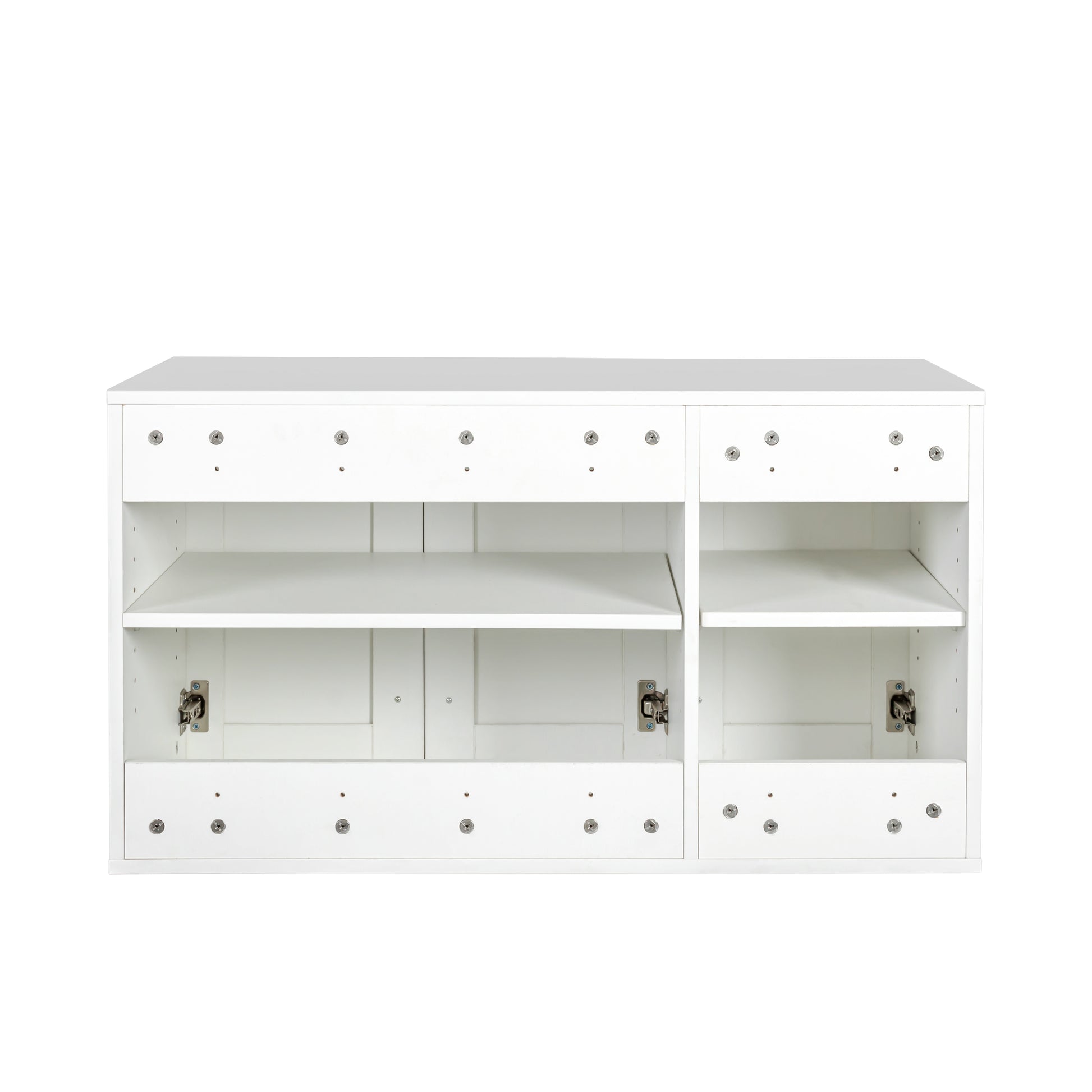 Stackable Wall Mounted Storage Cabinet, 15.75 "D X 35.43" W X 19.69 "H, White White Mdf