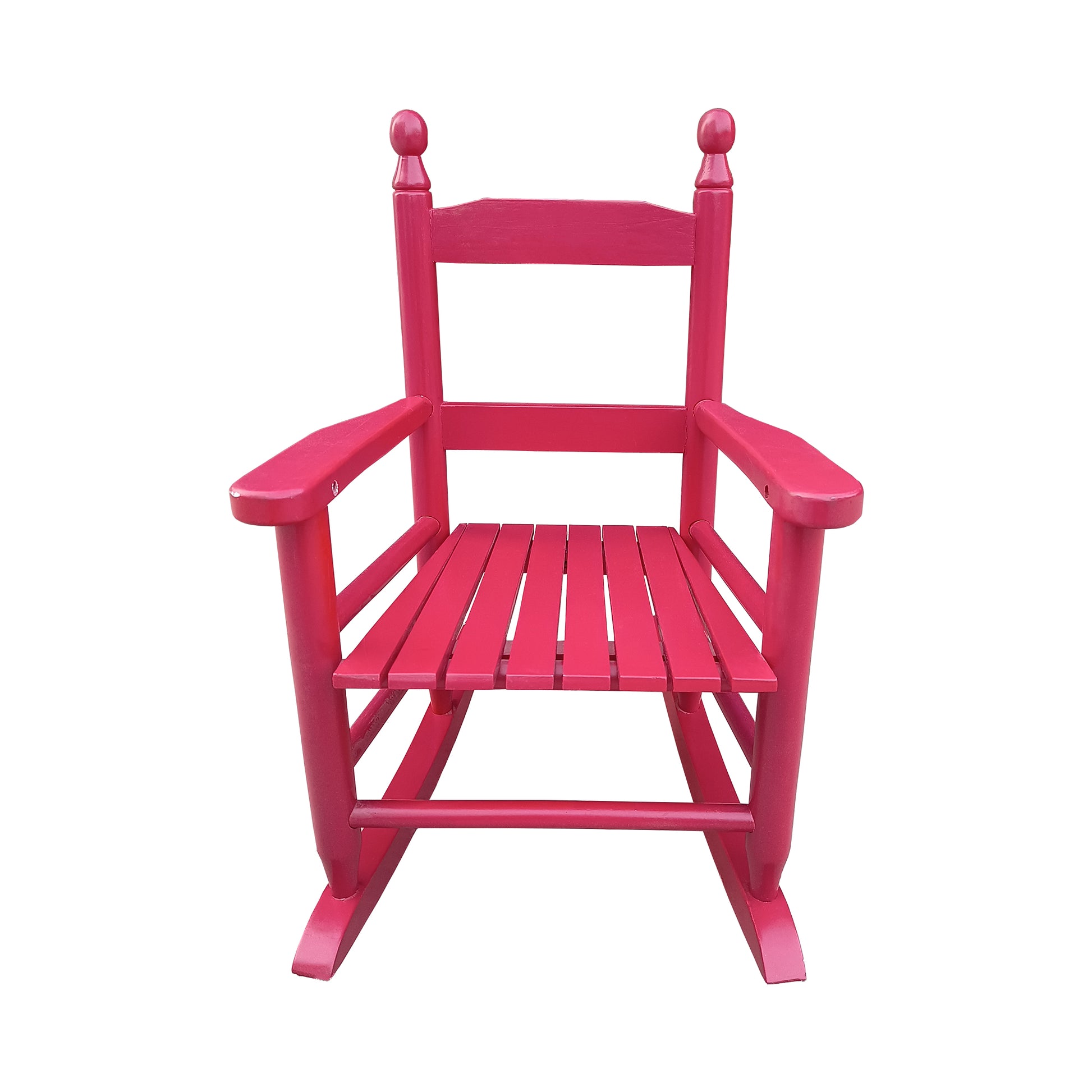 Children'S Rocking Rose Red Chair Indoor Or Outdoor Suitable For Kids Durable Rose Red Solid Wood