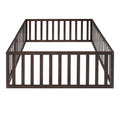 Full Size Wood Daybed Frame With Fence, Walnut Old Sku:Wf289662Aal Walnut Solid Wood