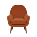 Astrid Mid Century Burnt Orange Velvet Arm Chair Orange Foam Velvet