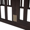 Twin Size Wood Floor Bed Frame With Fence And Door, Walnut Old Sku :Wf289661Aal Twin Walnut Solid Wood