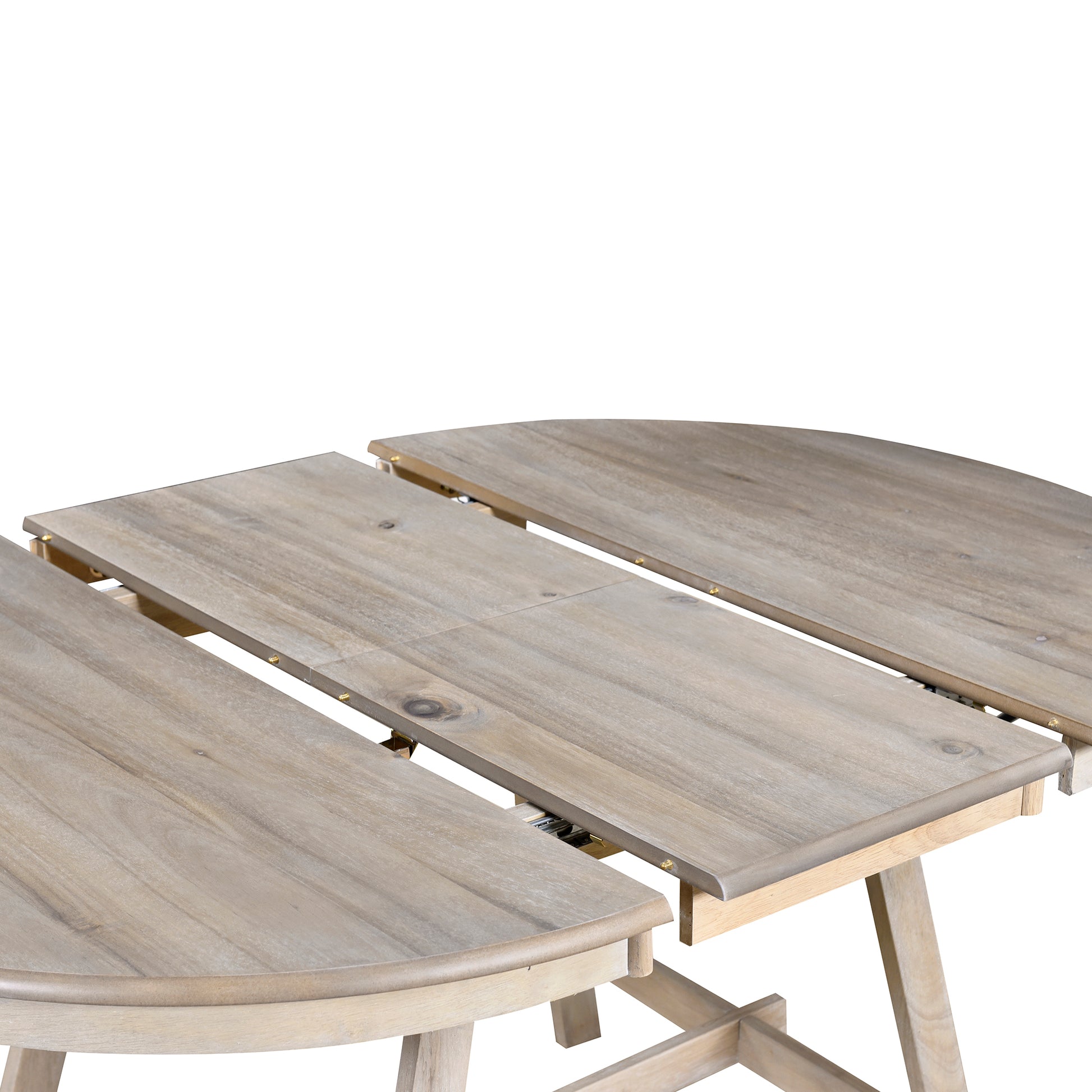 Wood Dining Table Round Extendable Dining Table For Dining Room Natural Wood Wash Natural Wood Wash Solid Wood