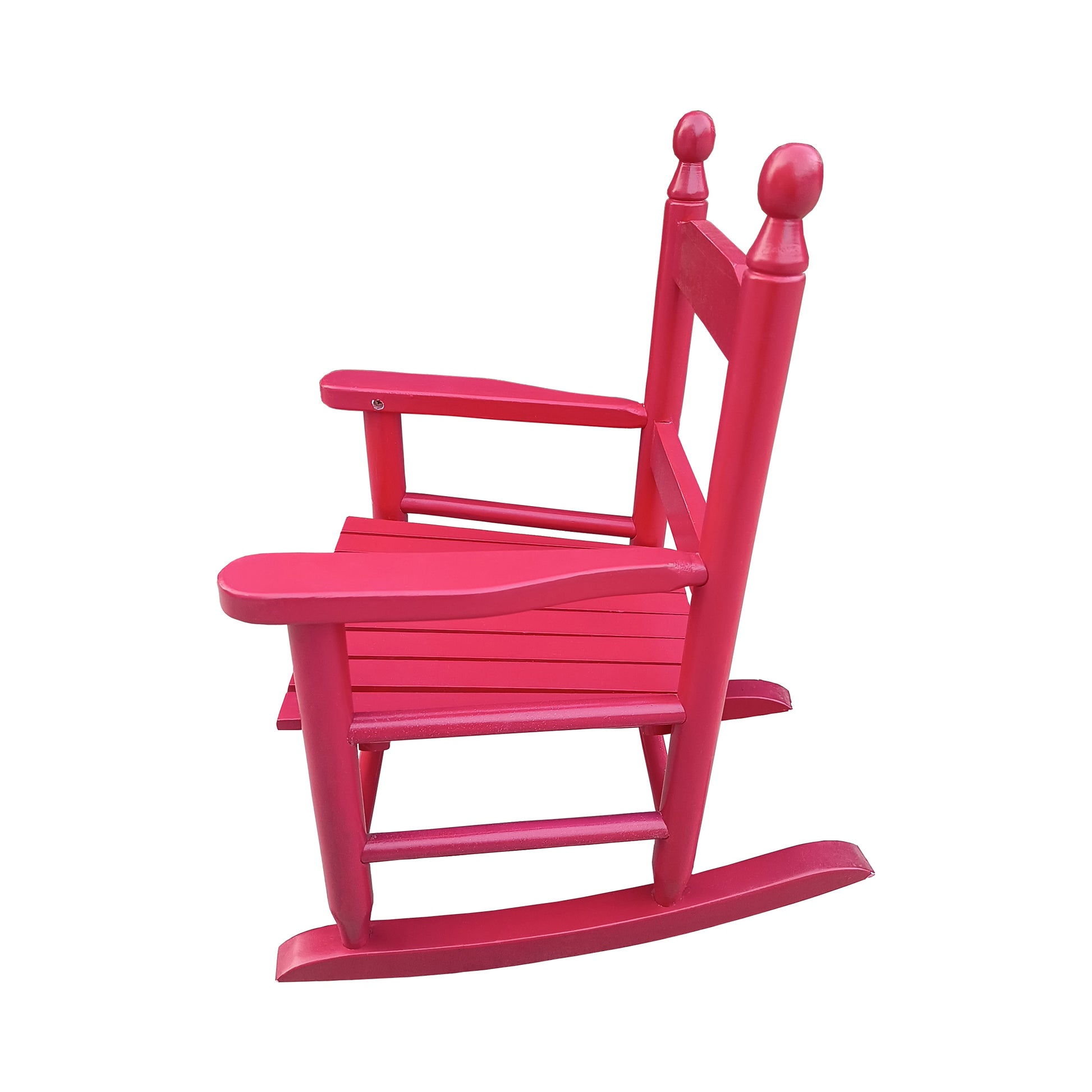 Children'S Rocking Rose Red Chair Indoor Or Outdoor Suitable For Kids Durable Rose Red Solid Wood