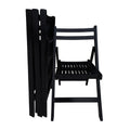 Furniture Slatted Wood Folding Special Event Chair Black, Set Of 4, Folding Chair, Foldable Style Black Solid Wood