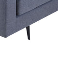 Modern Grey Three Seat Sofa With Thick Sponge And Two Pillows, 87.40Inch Dark Gray Fabric