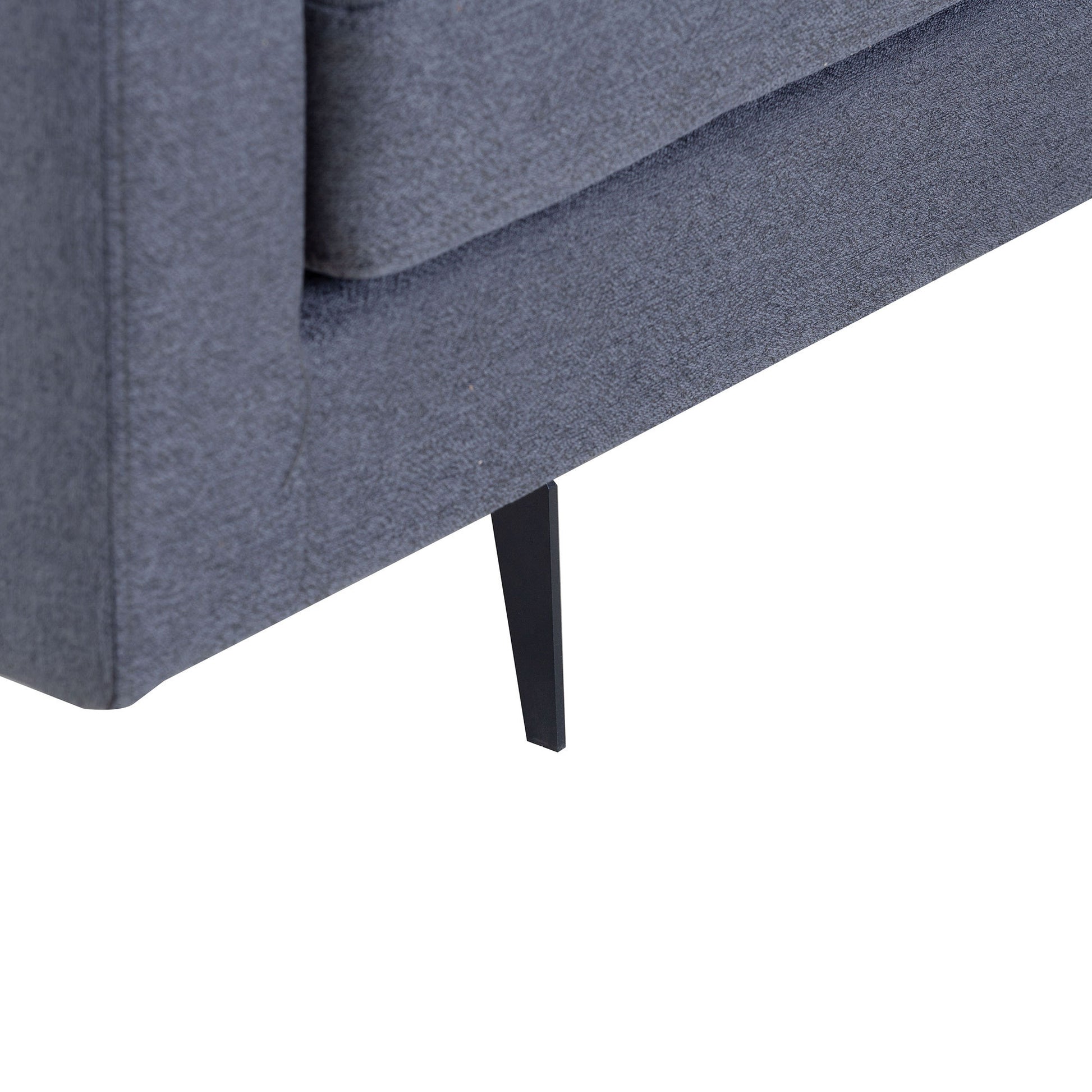 Modern Grey Three Seat Sofa With Thick Sponge And Two Pillows, 87.40Inch Dark Gray Fabric