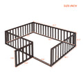 Full Size Wood Daybed Frame With Fence, Walnut Old Sku:Wf289662Aal Walnut Solid Wood