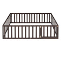 Full Size Wood Daybed Frame With Fence, Walnut Old Sku:Wf289662Aal Walnut Solid Wood