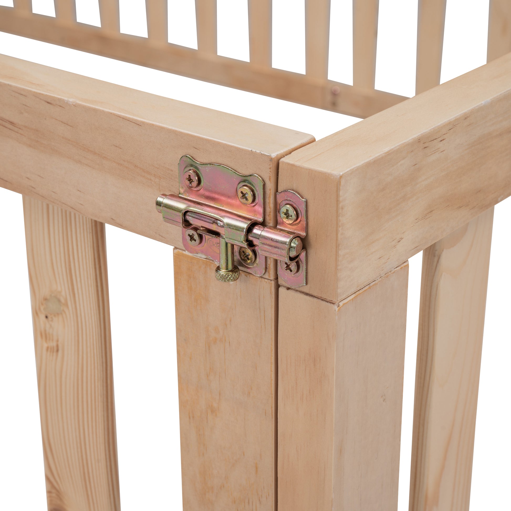 Full Size Wood Daybed Frame With Fence, Natural Old Sku:Wf289662Aam Natural Solid Wood