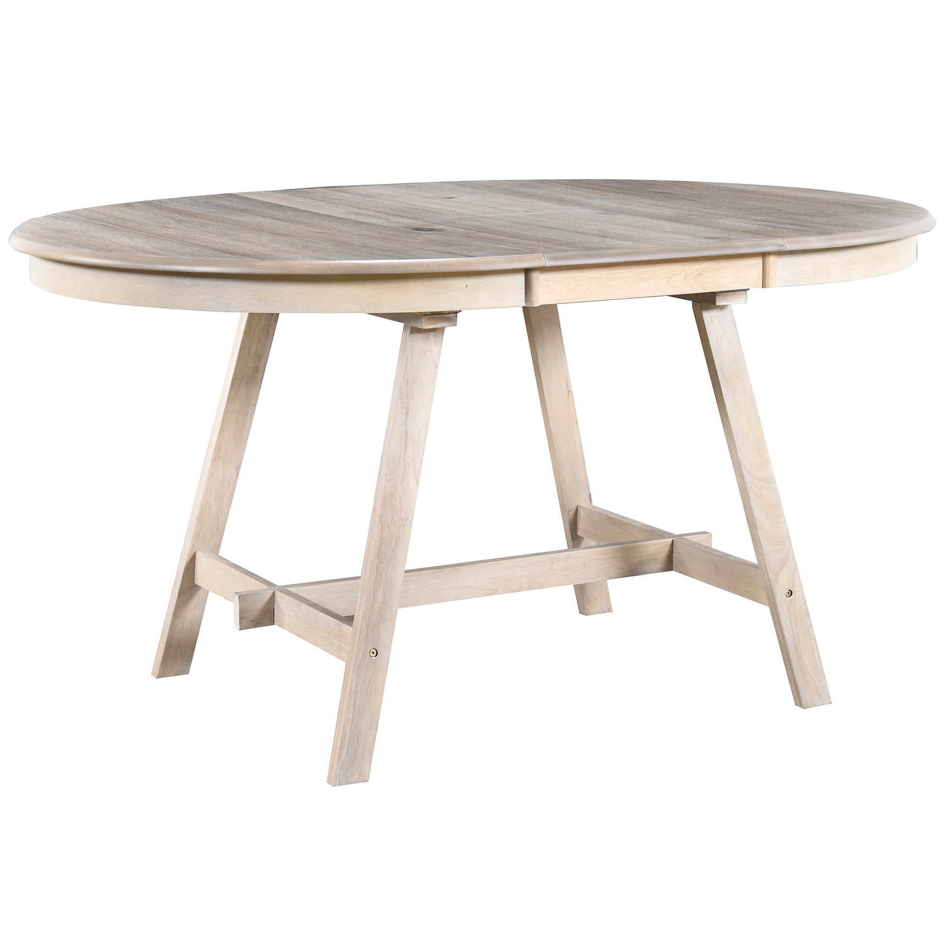 Wood Dining Table Round Extendable Dining Table For Dining Room Natural Wood Wash Natural Wood Wash Solid Wood