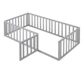 Twin Size Wood Daybed Frame With Fence, Gray Old Sku :Wf289661Aae Twin Gray Solid Wood