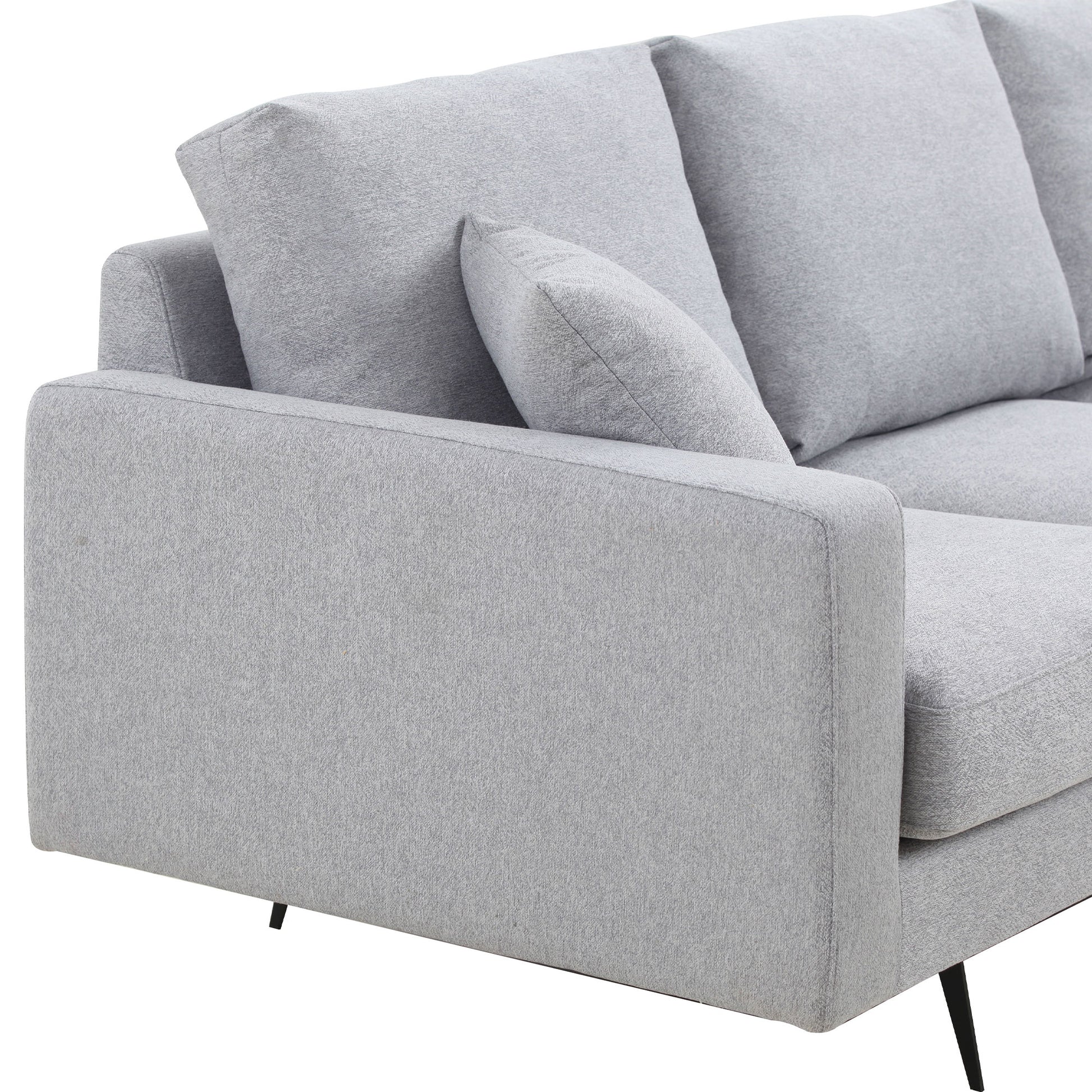 Modern Three Seat Sofa Couch With 2 Pillows, Light Grey Perfect For Every Occasion Light Grey Fabric