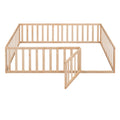 Full Size Wood Daybed Frame With Fence, Natural Old Sku:Wf289662Aam Natural Solid Wood