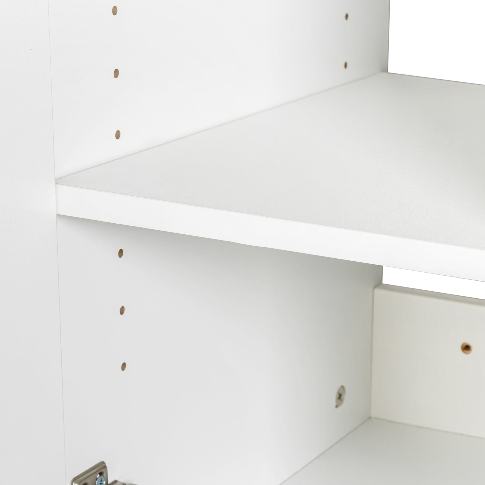 Stackable Wall Mounted Storage Cabinet, 15.75 "D X 35.43" W X 19.69 "H, White White Mdf