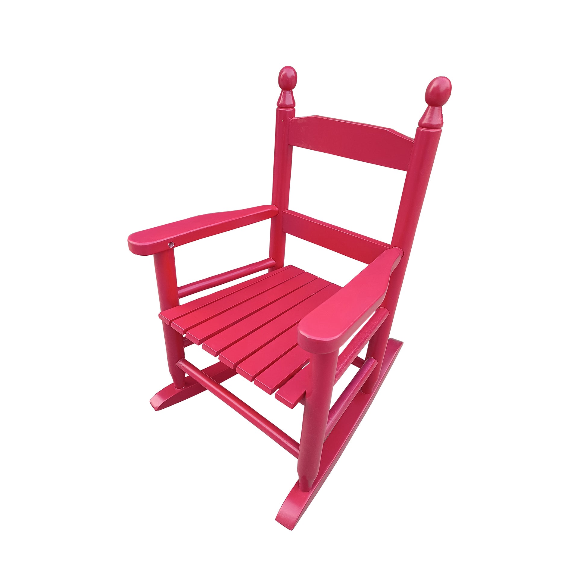 Children'S Rocking Rose Red Chair Indoor Or Outdoor Suitable For Kids Durable Rose Red Solid Wood