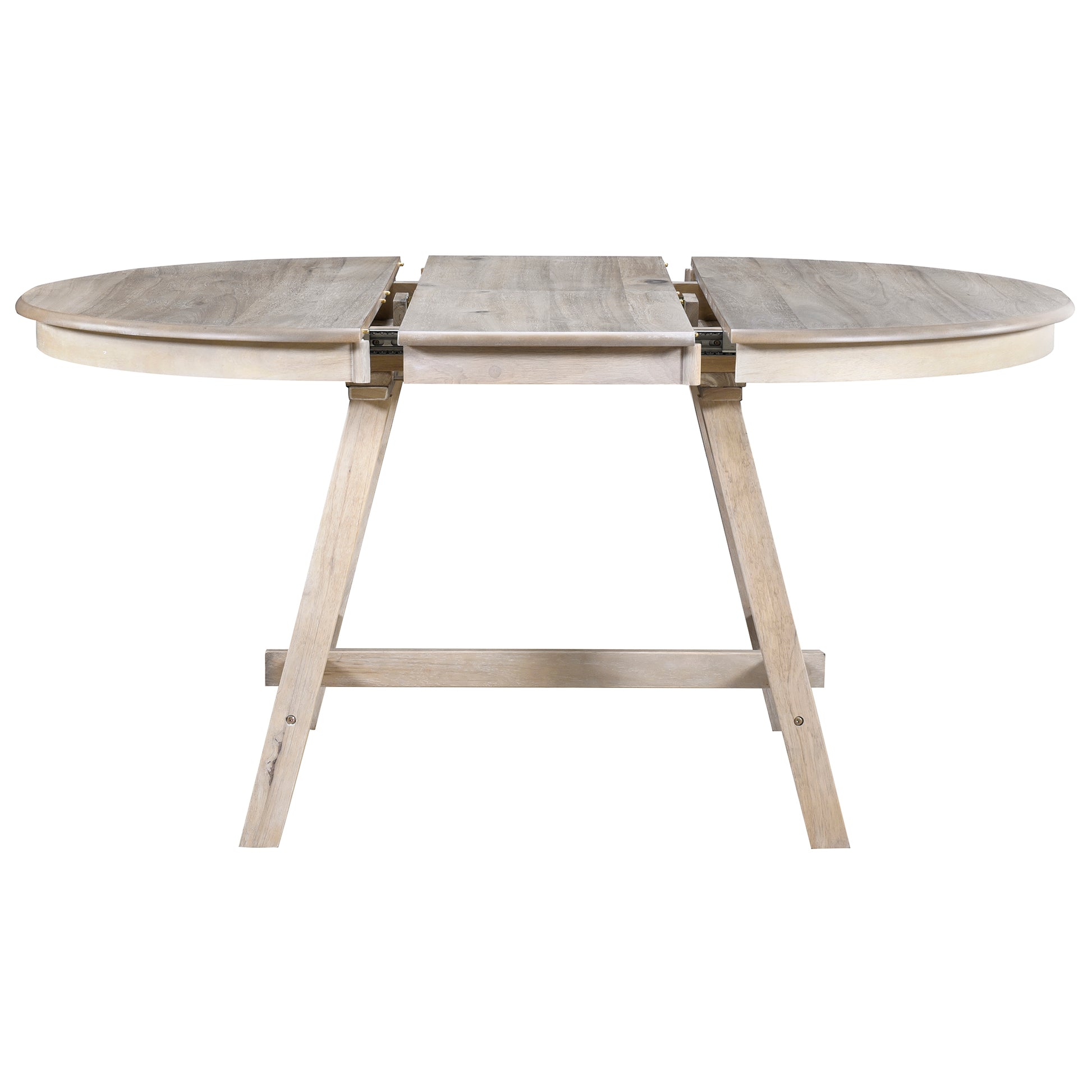 Wood Dining Table Round Extendable Dining Table For Dining Room Natural Wood Wash Natural Wood Wash Solid Wood